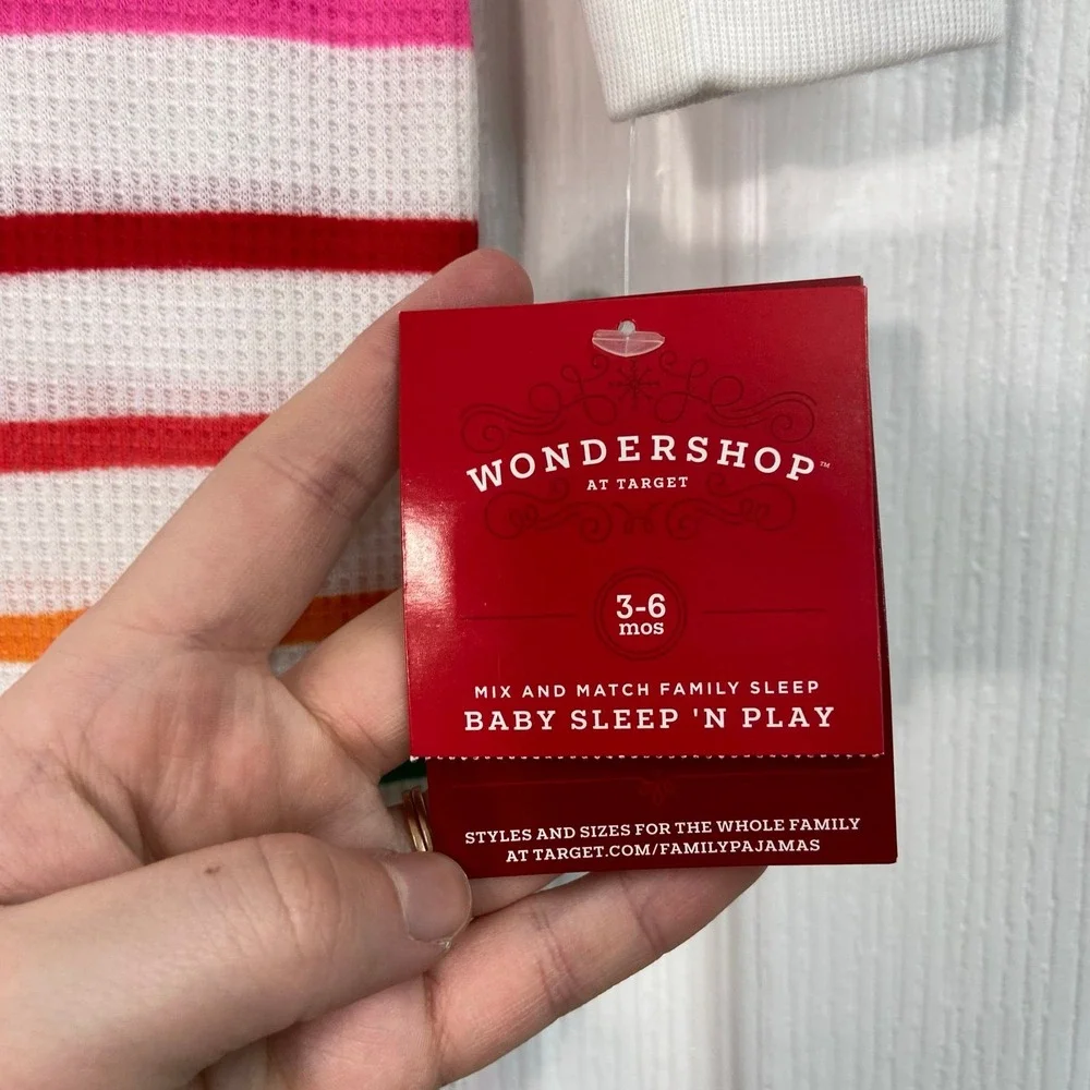 NEW Wondershop baby rainbow waffle knit striped snap one piece onesie jumper 3-6